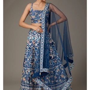Floral Navy Blue Lehenga NWT
